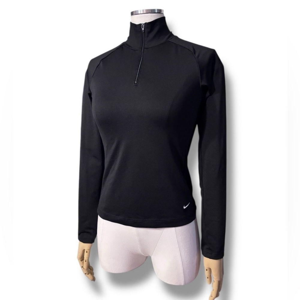 NIKE Black Quarter-Zip Pullover Training Top Y2K VINTAGE